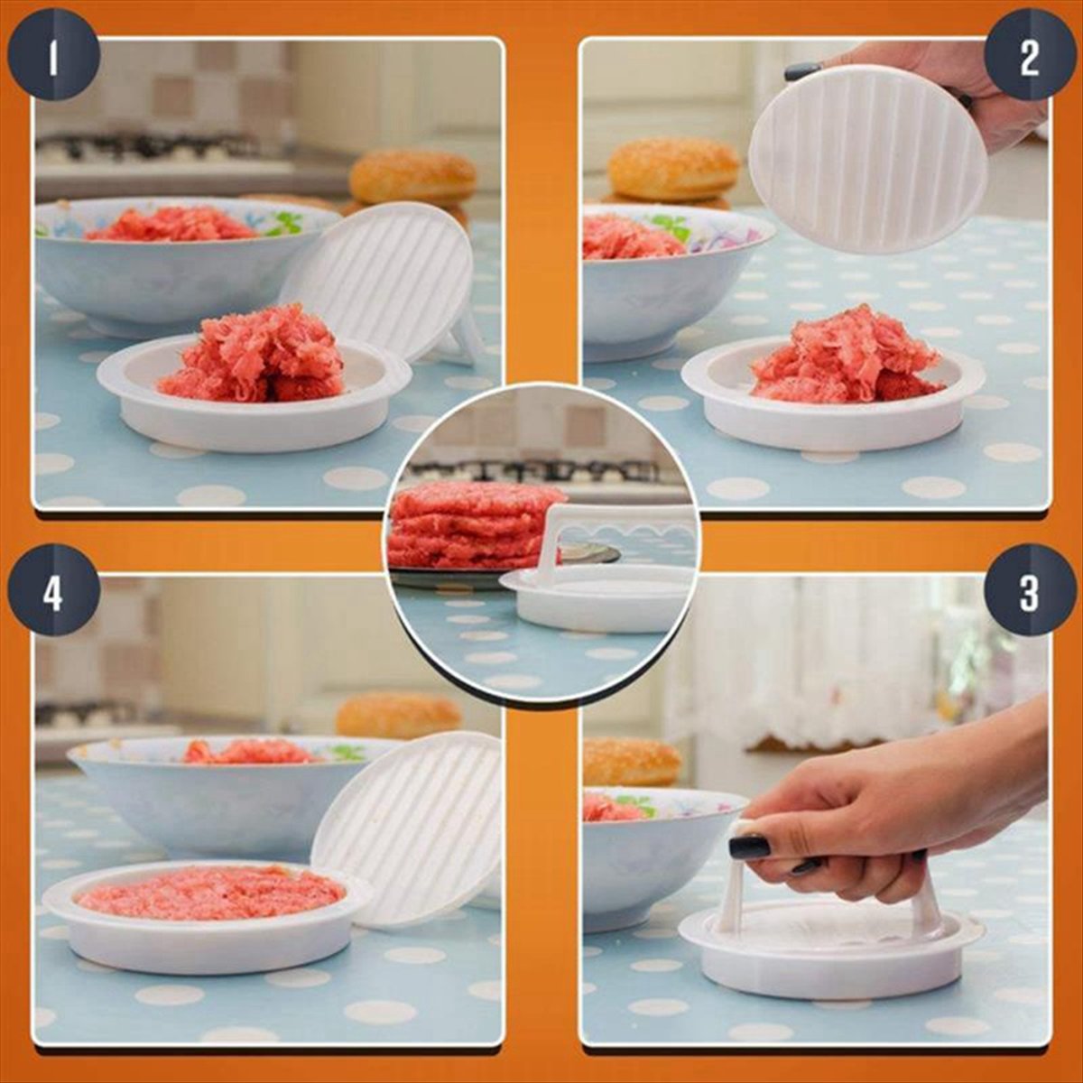 ●Kitchen Hamburger Meat Beef M - Meat Patty Maker Press Manual ulasan dan harga
